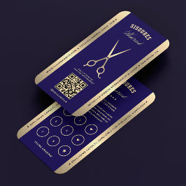 Barbershop Barber Mörk blått Saxer Loyalty Card Visitkort