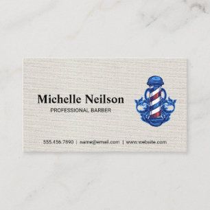 Barbershop Barber Pole Logotyp Visitkort