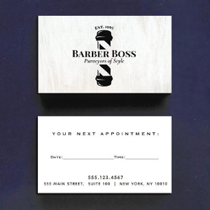 Barbershop Barber Pole Möte Reminder Wood Visitkort