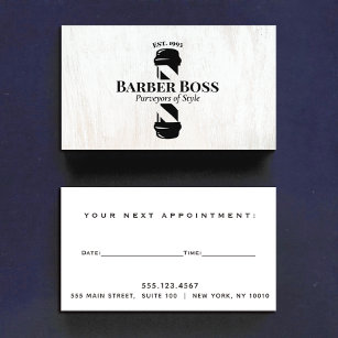 Barbershop Barber Pole Möte Reminder Wood Visitkort