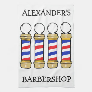 Barbershop Barber Poles Pub Towel personalize Kökshandduk