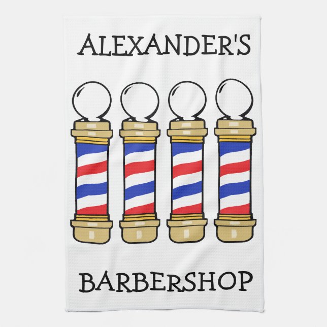 Barbershop Barber Poles Pub Towel Personalize Kökshandduk (Vertikal)