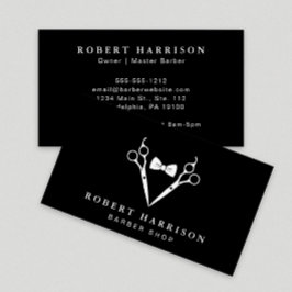 Barbershop Barber Professionell Svart Visitkort