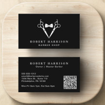 Barbershop Barber QR Code Black
