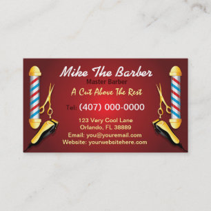 Barbershop (Barberpole och klippor) Visitkort