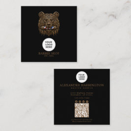 Barbershop Bronze Bear Professional QR-kod Fyrkantigt Visitkort