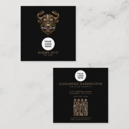 Barbershop Bronze Buffalo Professional QR-kod Fyrkantigt Visitkort