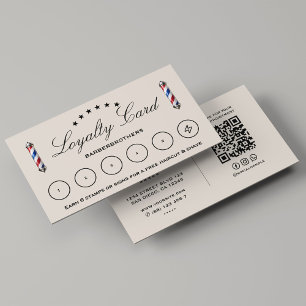 Barbershop Classic Barber Pole Sand Loyalty Card Visitkort