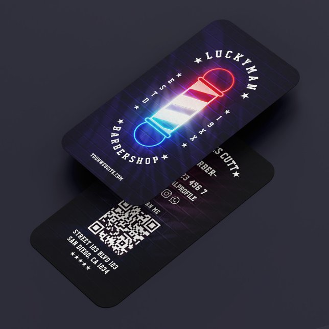 Barbershop Classic Rött vitt blått Barber Pole Visitkort (Barbershop Classic Red White Blue Barber Pole Business Card
)