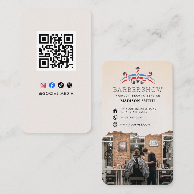 Barbershop Frisyr Proffs Visitkort (Fram/baksida)