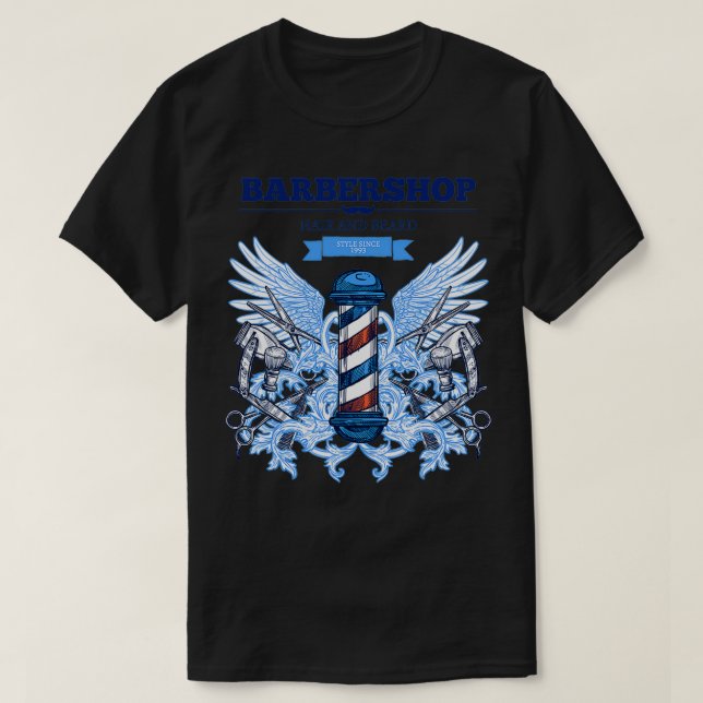 Barbershop Hair och Beard T Shirt (Design framsida)