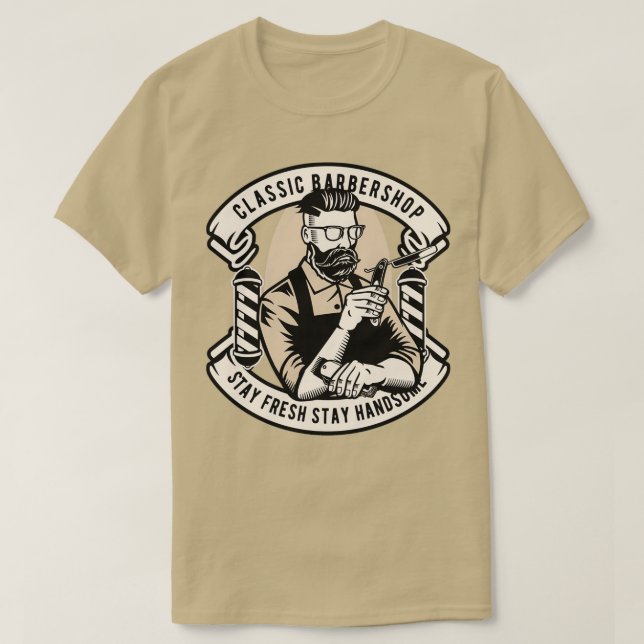 Barbershop - håll dig uppdaterad i handdator 1 t shirt (Design framsida)