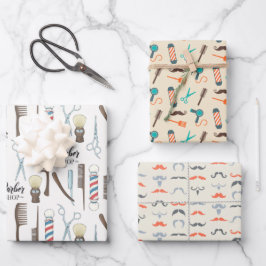 Barbershop Icons Wrapping Papper