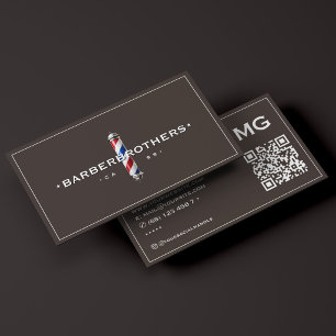 Barbershop Klassisk Pol Ram Espresso Barberare Visitkort
