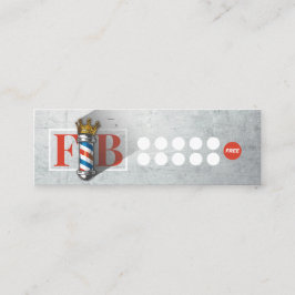 BarberShop Krona Barber Pole Hair Salon Loyalty QR Mini Visitkort