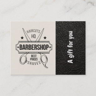 Barbershop-läderutseendet Gift-certifikat Rabattkort