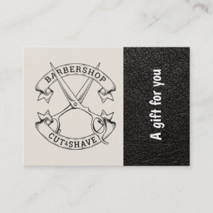 Barbershop-läderutseendet Gift-certifikat Rabattkort
