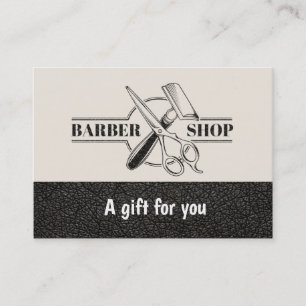 Barbershop-läderutseendet Gift-certifikat Rabattkort