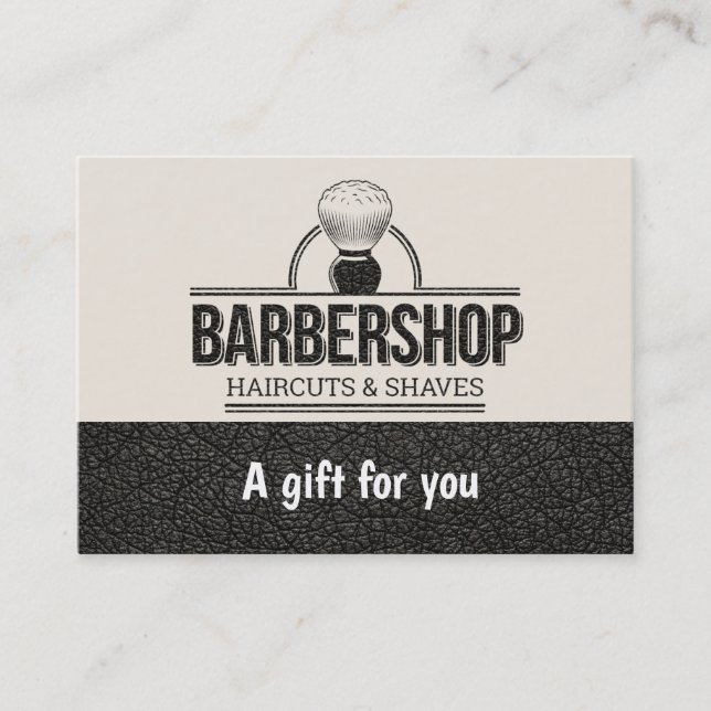Barbershop-läderutseendet Gift-certifikat Rabattkort (Framsida)