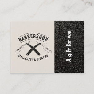 Barbershop-läderutseendet Gift-certifikat Rabattkort