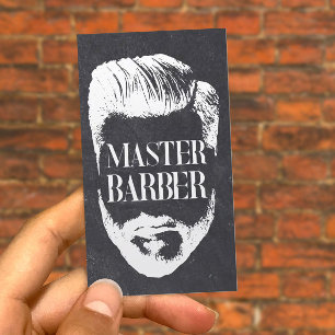 Barbershop Master Barber Vintage Chalkboard Hair Visitkort