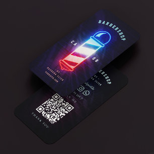 Barbershop Neon Barbers moderna barber Visitkort