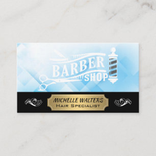 Barbershop Owner Barber Pole Logotyp Visitkort