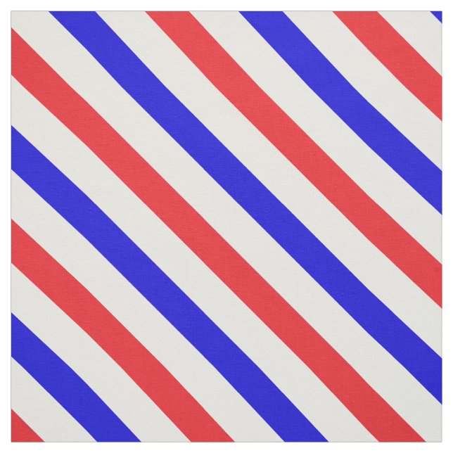Barbershop Pole Red, White and Blue Stripe Tyg (Provkarta)