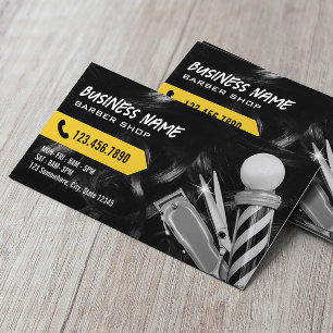 Barbershop Professionell Hair Clipper Barber Black Visitkort