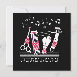 Barbershop Quartet From Hairdresser Tools Gift Inbjudningar
