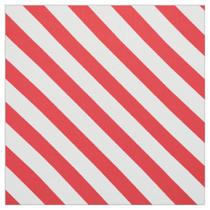 Barbershop Red and White Diagonal Rand Tyg
