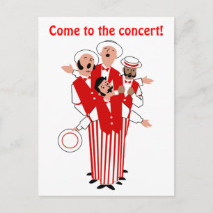 Barbershop Red Quartet Analize Inbjudan Vykort