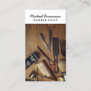 BarberShop Rustic Wood hipster Visitkort