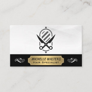Barbershop Scissors Barber Pole-Logotyp Visitkort