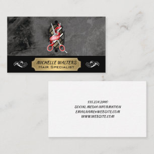 Barbershop Scissors Barber Pole-Logotyp Visitkort