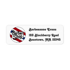 Barbershop Sign 2 Returadress Etikett