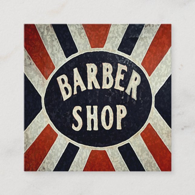 Barbershop Sign Square Personalize Fyrkantigt Visitkort (Framsida)