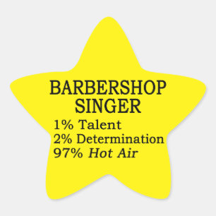 Barbershop Singer Hett Luft Star Sticker Stjärnformat Klistermärke