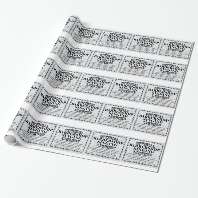 Barbershop Singing Licence Presentpapper (Utrullad)