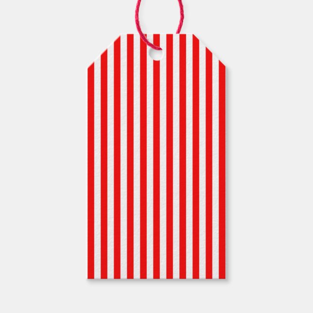 Barbershop Stil Red and White Stripe Presentetikett (Framsidan)