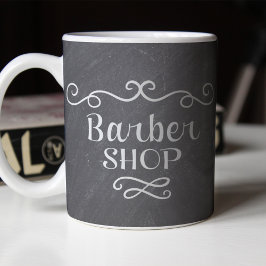 Barbershop vintage logotyp, grått, vitt kaffe mugg