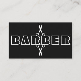Barberskript modern vit och svart sax visitkort