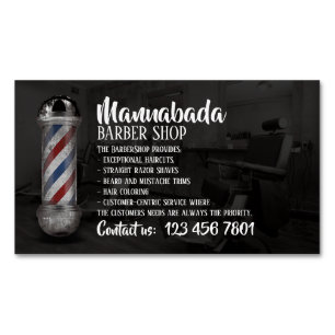 Barberstång logotyper levererar butik anpassad bil magnetiska visitkort