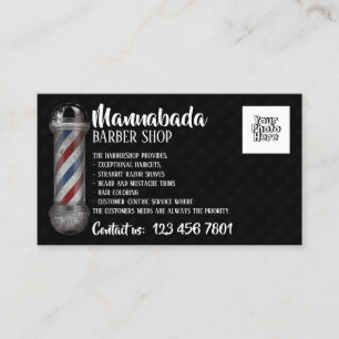 Barberstångsöverlägg butik anpassad bild visitkort