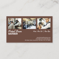 Barberstol anpassad bild brun frisörsalong vintage