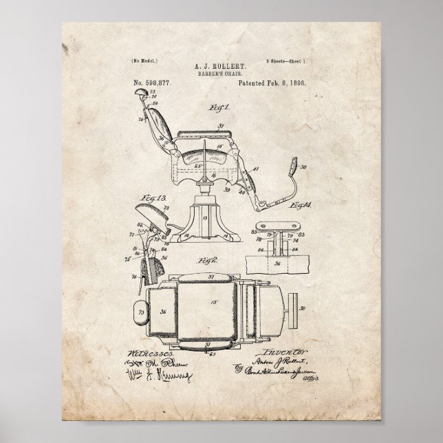 Barberstolens patent - Gammalt utseende Poster (Framsidan)