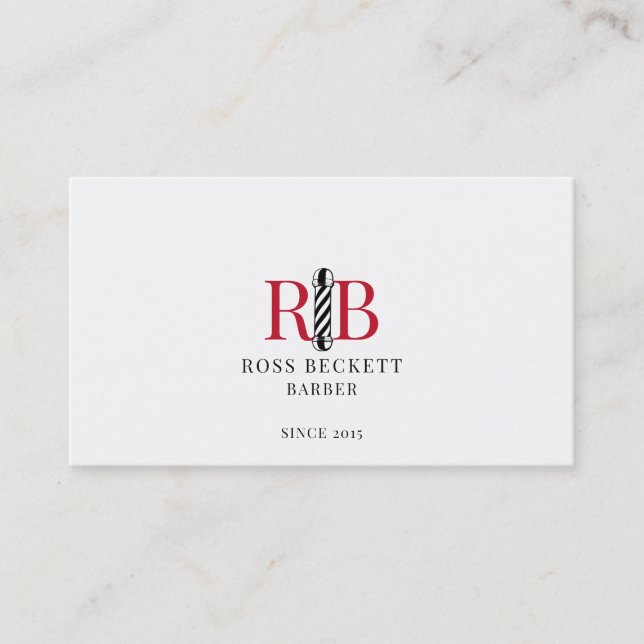 Barberstolpe Logo Barber Frisör  Visitkort (Framsida)