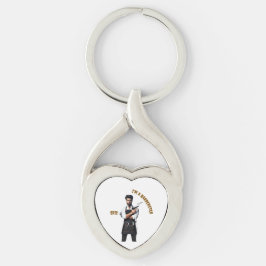 Barbertemat *nyckelring twisted heart silverfärgad nyckelring