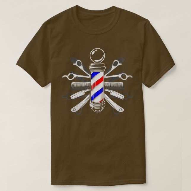 Barberx27s Pole Barber Hairdresser Hair Stylist de T Shirt (Design framsida)