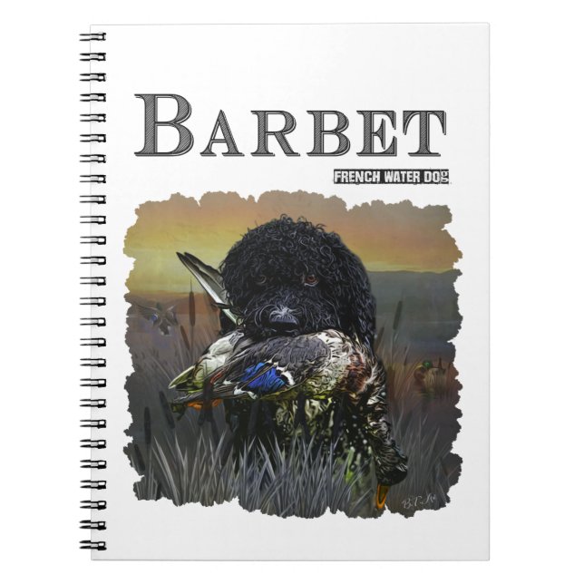 Barbet, Fransk Vatten Hund Anteckningsbok (Framsidan)